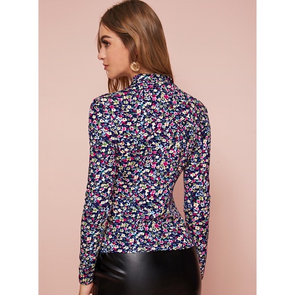 Floral Flower Romantic Long Sleeve Shirt Top - Picture 7 of 13